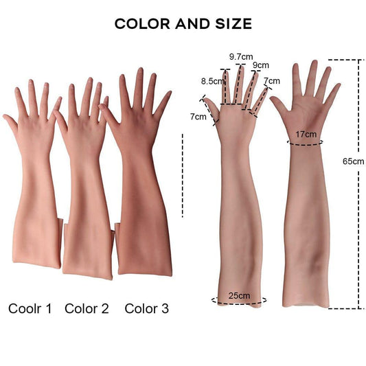 65cm Realistic Female Silicone Gloves With Veins For Cosplay - SANBULE