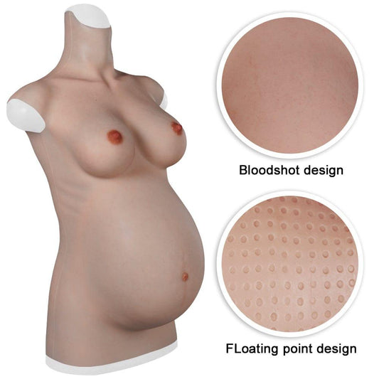 8th Pregnant Belly Fake Pregnant Crossdresser Cosplay Unisex Prosthetic Props Fake Silicone Breast Forms Drag Que - SANBULE