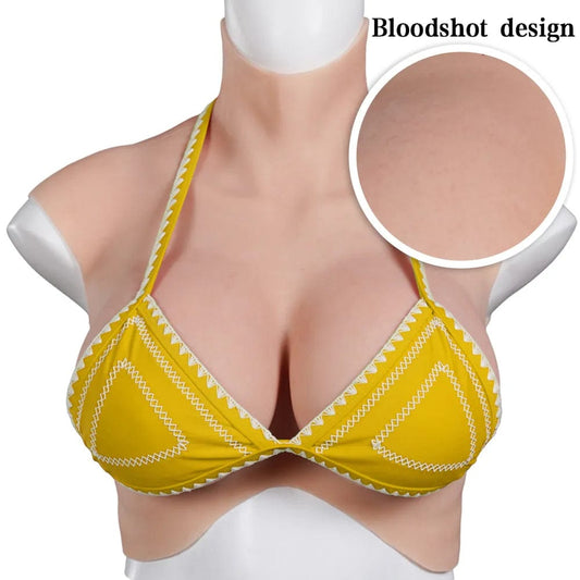 8th New Upgraded Top Quality Realistic Fake chest Tits Enhancer Silicone Breast Forms With Bloodshot Design - SANBULE
