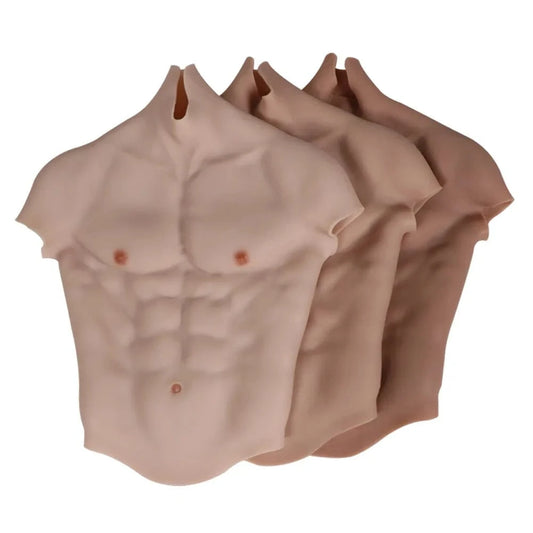8th Upgraded Silicone Muscle Suit Breastplate Fake Chest Muscle - SANBULE