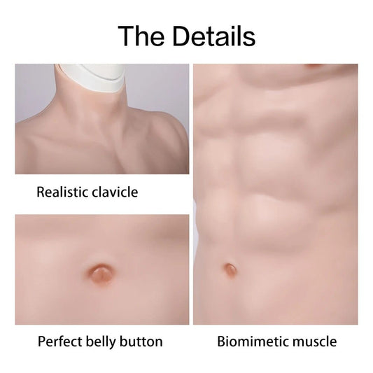 6th Fake Chest Silicone Simulation Muscle Abs Breast Forms - SANBULE