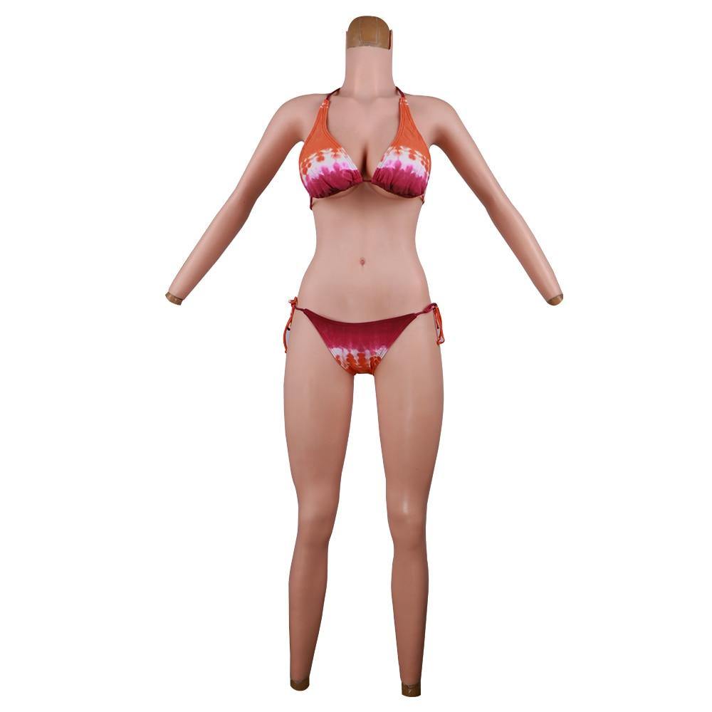 Silicone Bodysuit Silicone Breast and Vagina With Sleeves Buttocks Pad Fake Pussy for T-girl