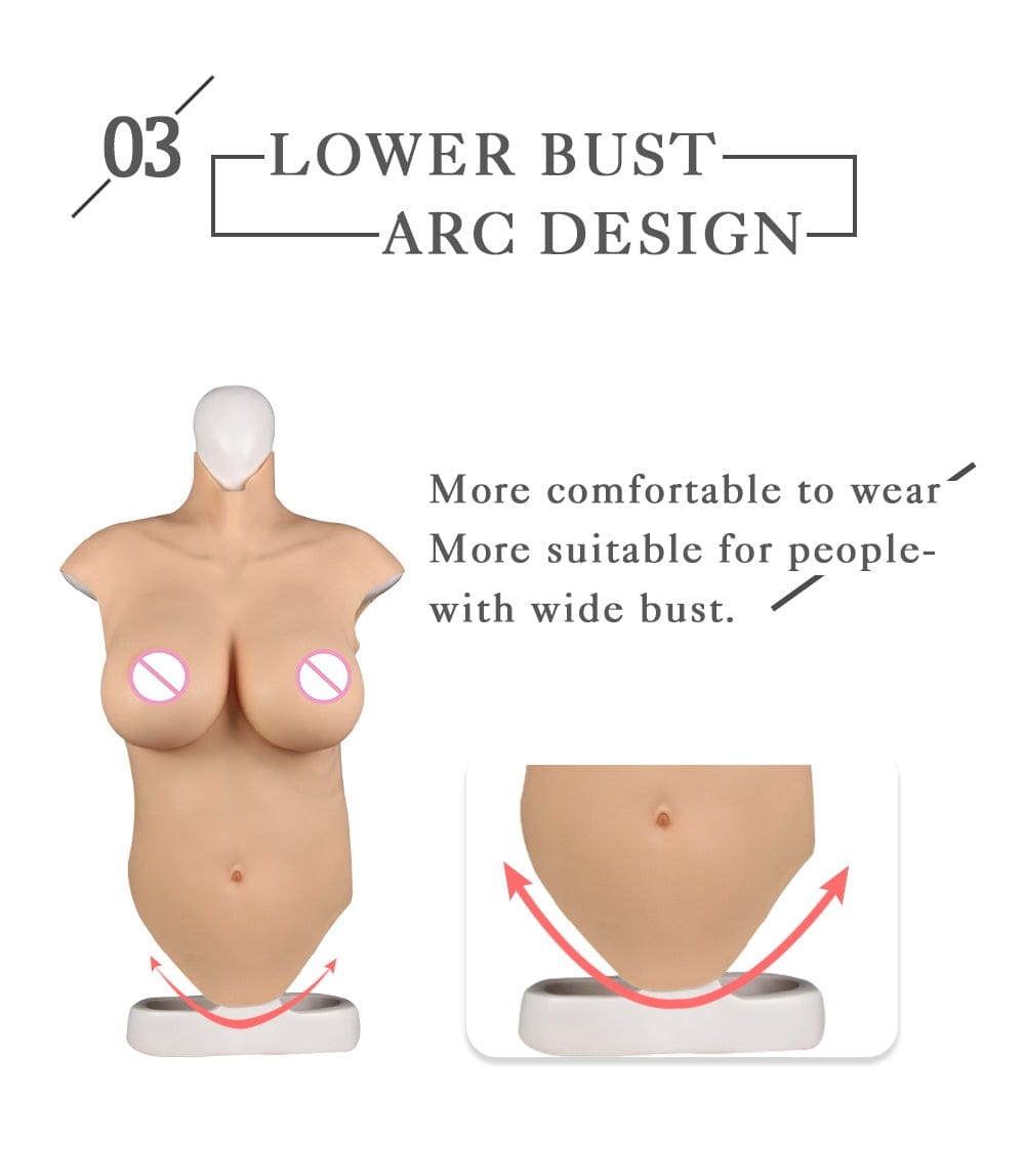 7th Half Bodysuit Realistic Silicone Breast - SANBULE