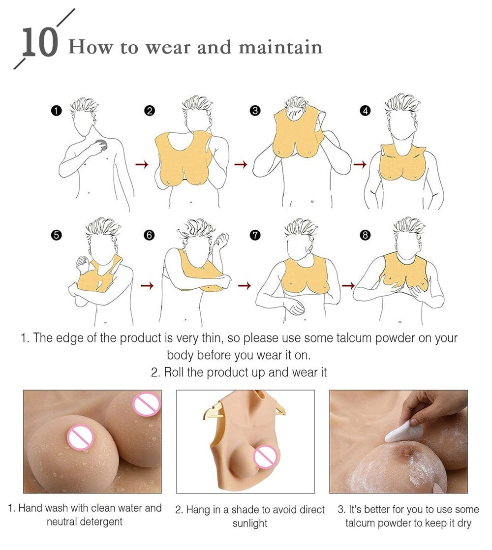 7th Half Bodysuit Realistic Silicone Breast - SANBULE