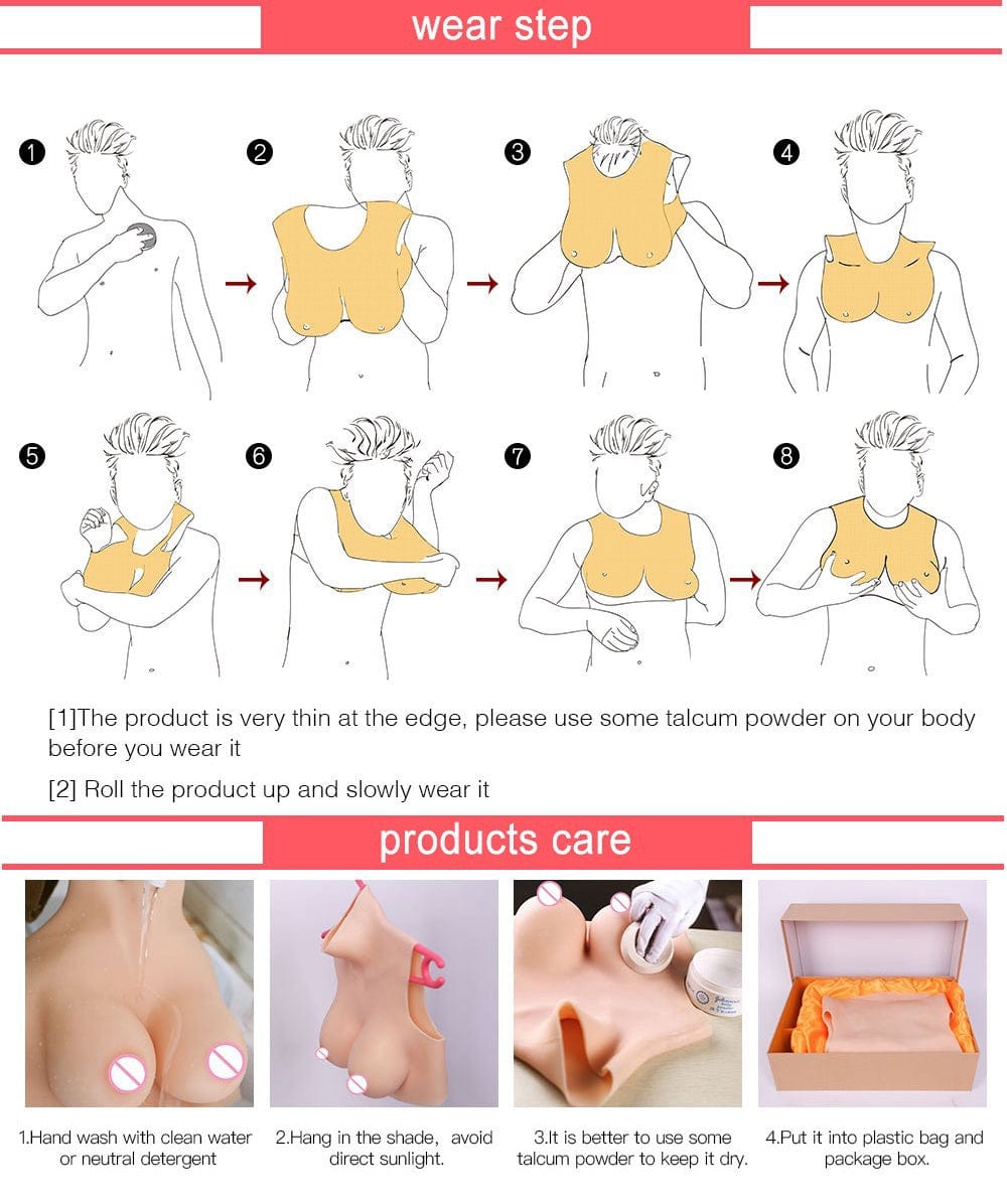 7th Half Bodysuit Realistic Silicone Breast - SANBULE