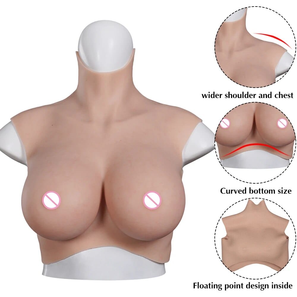 8th New Upgraded Top Quality Realistic Fake chest Tits Enhancer Silicone Breast Forms With Bloodshot Design - SANBULE