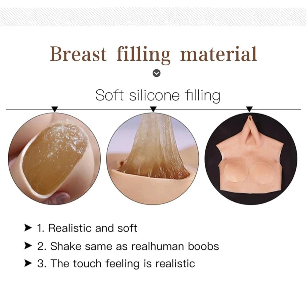 4th Crossdresser Silicone Bodysuit Breast Forms Bust - SANBULE