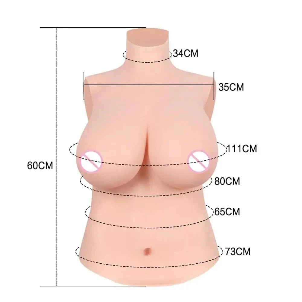 4th Half Bodysuit Realistic Silicone Breast - SANBULE