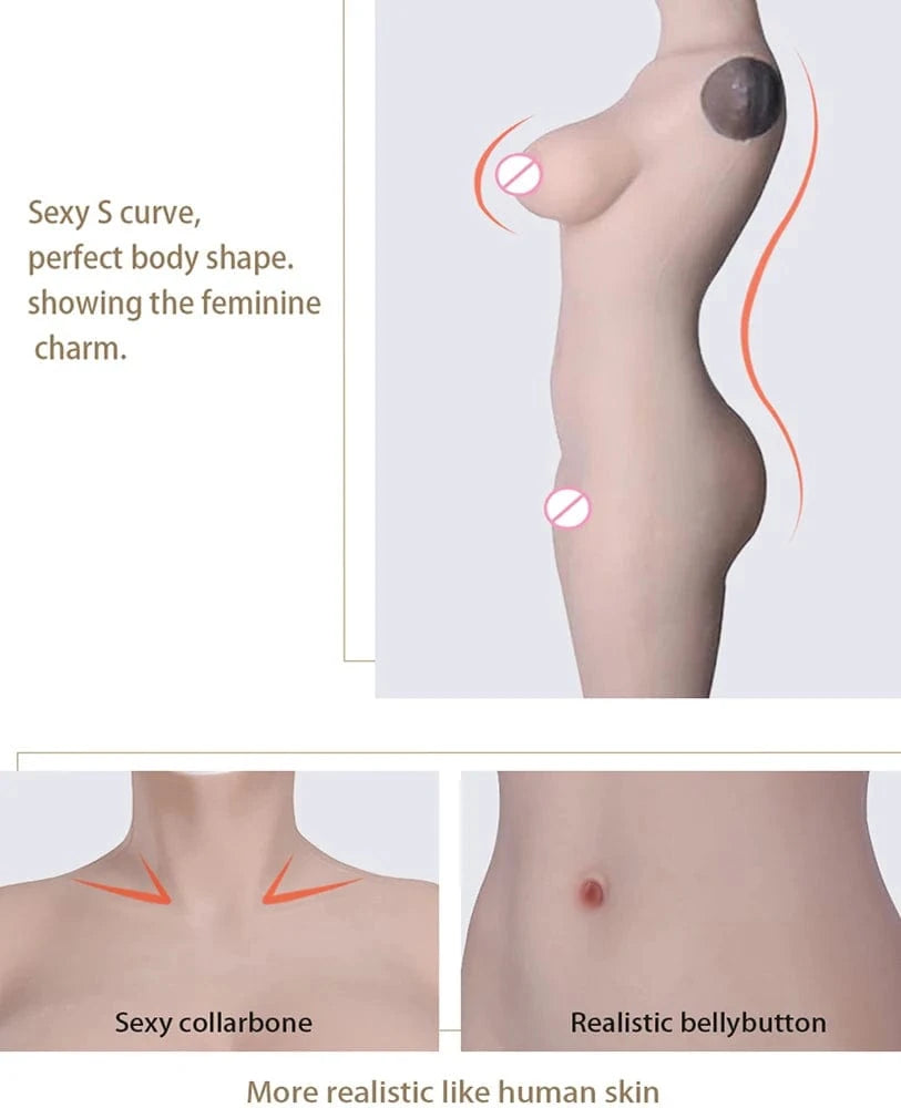4th Crossdresser Silicone Bodysuit Breast Forms Bust - SANBULE