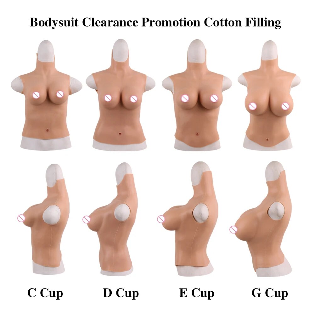 4th Half Bodysuit Realistic Silicone Breast - SANBULE